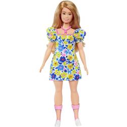 Barbie Fashionista Yellow Blue Floral Down Syn [Ukendt]